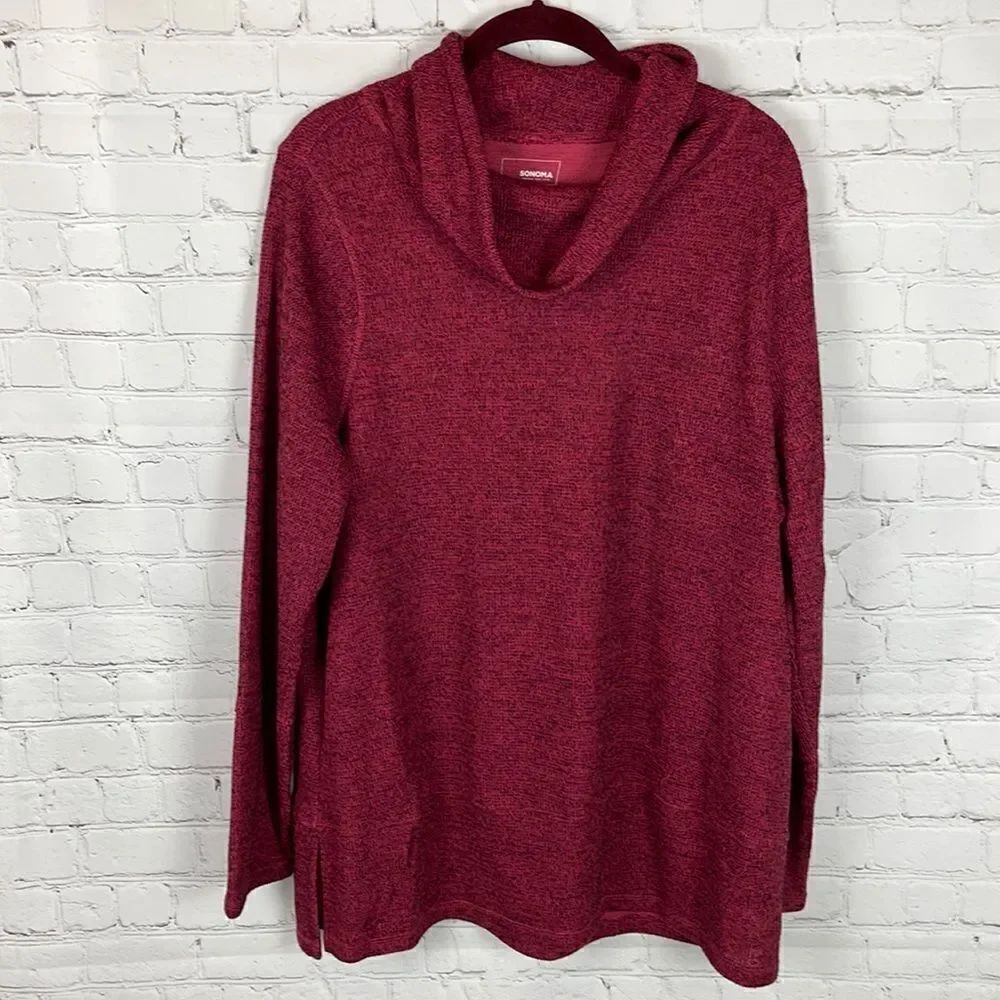 Sonoma Long Sleeve Cowl Neck Tunic Length Sweater Size XL